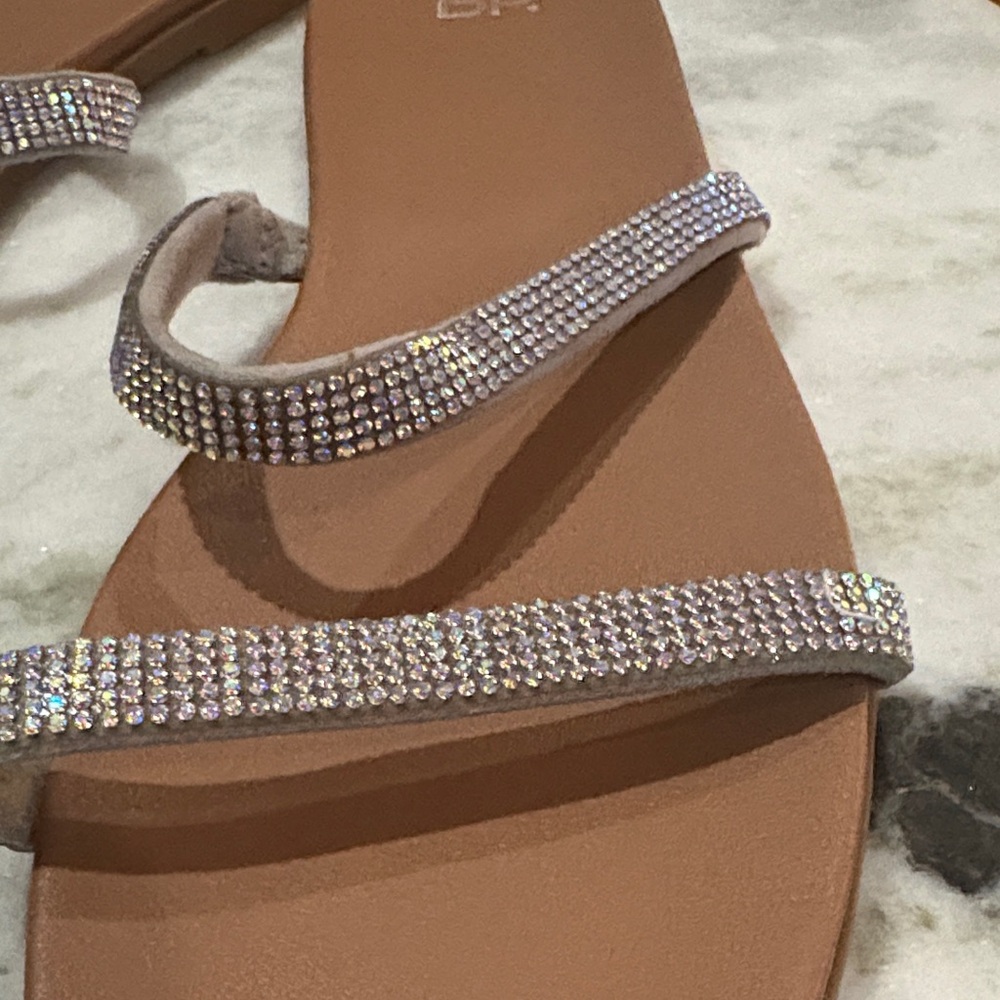 BP Rhinestone Embellished Tan Sandals - Picture 3 of 4